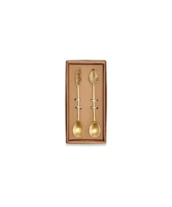 Nkuku Tableware Leaf Spoon Gift Set - Antique Brass (Set Of 2) 9 Nkuku Tableware Leaf Spoon Gift Set - Antique Brass (Set Of 2)