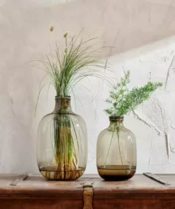 Nkuku Lua Glass Vase - Vintage Brown