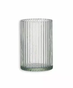 Nkuku New Arrivals Malana Recycled Glass Candle Holder - Clear