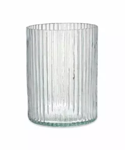Nkuku New Arrivals Malana Recycled Glass Candle Holder - Clear