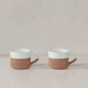 Nkuku Mali Ribbed Espresso Mug - White (Set Of 2) Tableware