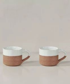 Nkuku Mali Ribbed Espresso Mug - White (Set Of 2) Tableware