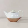 Nkuku Mali Ribbed Teapot - White Tableware