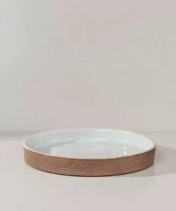 Nkuku Serveware Mali Ribbed Tray - White