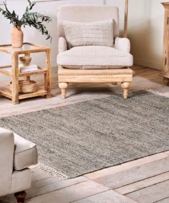 Nkuku Manado Jute & Cotton Rug - Indigo