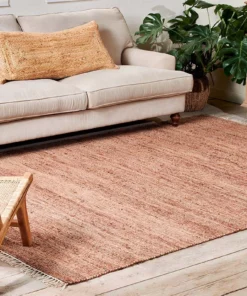 Nkuku Manado Jute & Cotton Rug - Rust