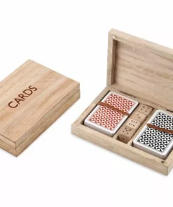 Nkuku Eco-Friendly Gifts Mango Wood Card & Dice Set