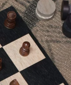 Nkuku Eco-Friendly Gifts Mango Wood Chess & Draughts