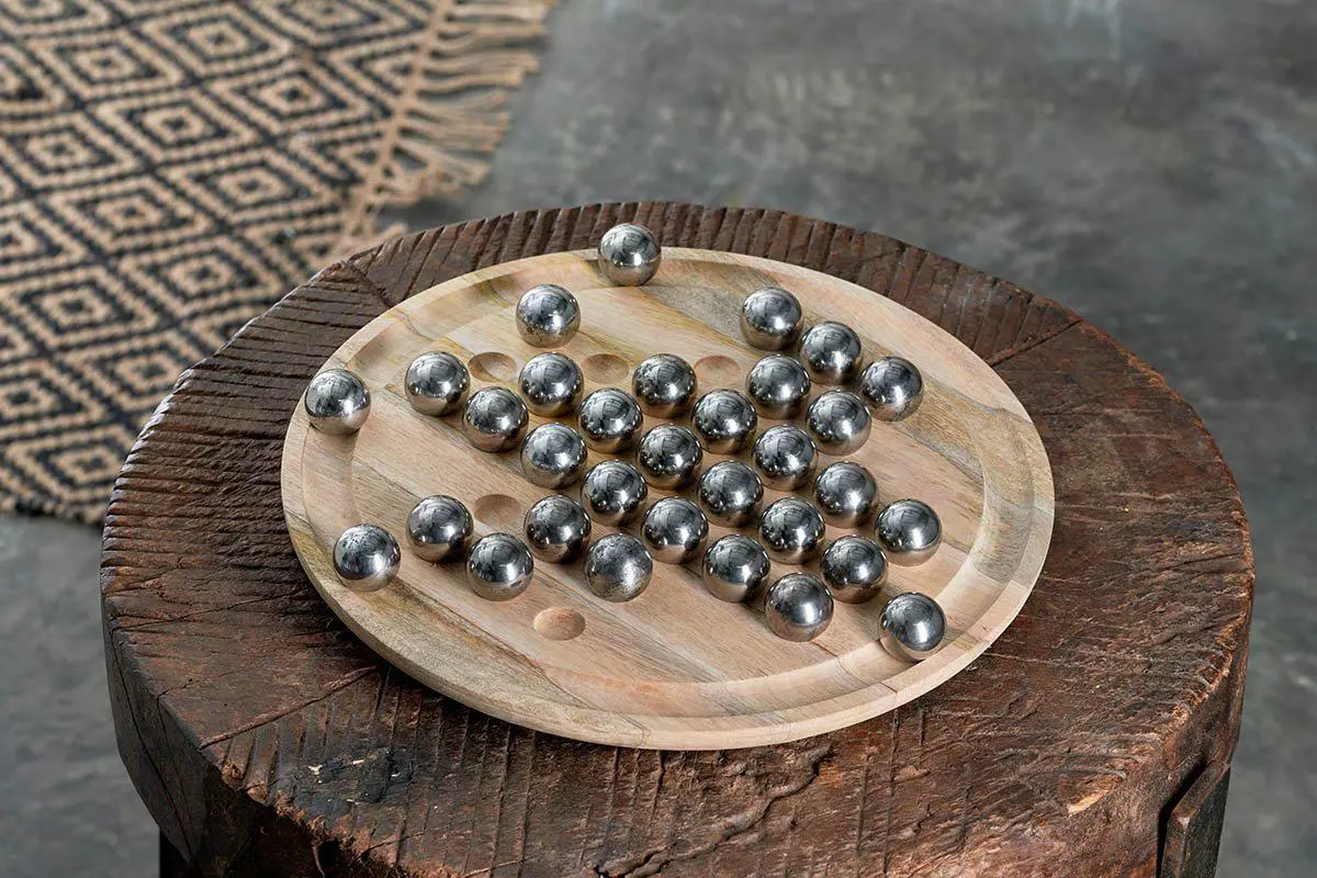 Nkuku Mango Wood Giant Solitare Board Eco-Friendly Gifts 3 Nkuku Mango Wood Giant Solitare Board Eco-Friendly Gifts