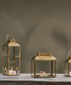 Nkuku Maro Brass Lantern - Small Home Accessories