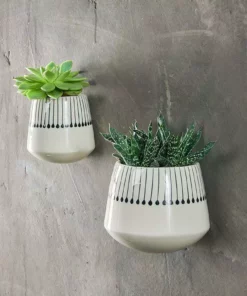 Nkuku Matamba Ceramic Wall Hung Planter - Black Matchsticks Home Accessories