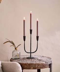 Nkuku Mbata Brass Candelabra - Antique Black