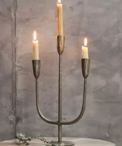 Nkuku Home Accessories Mbata Brass Candelabra - Antique Brass