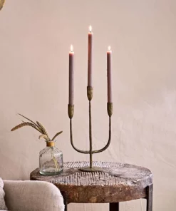 Nkuku Home Accessories Mbata Brass Candelabra - Antique Brass