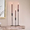 Nkuku Mbata Brass Candlestick - Antique Black