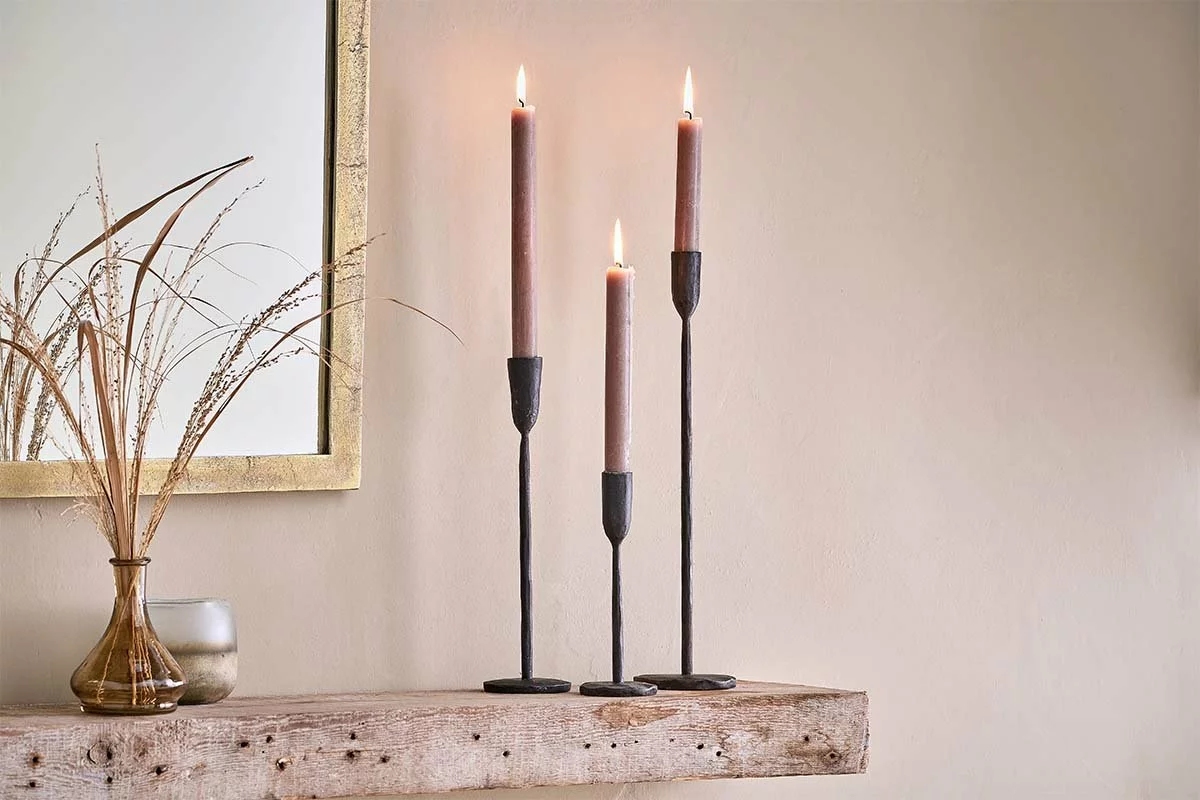 Nkuku Mbata Brass Candlestick - Antique Black 3 Nkuku Mbata Brass Candlestick - Antique Black