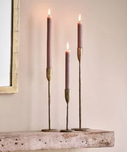 Nkuku Mbata Brass Candlestick - Antique Brass