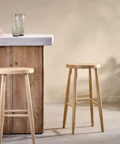 Nkuku New Arrivals Mengwi Round Bar Stool