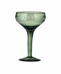 Nkuku Mila Champagne Glass - Dark Emerald (Set Of 4)