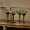 Nkuku Mila Champagne Glass - Dark Emerald (Set Of 4)