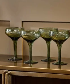 Nkuku Mila Champagne Glass - Dark Emerald (Set Of 4)