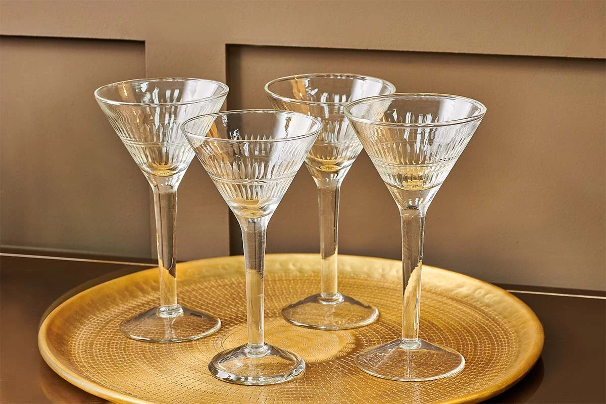 Nkuku Mila Cocktail Glass - Clear (Set Of 4) Tableware 4 Nkuku Mila Cocktail Glass - Clear (Set Of 4) Tableware