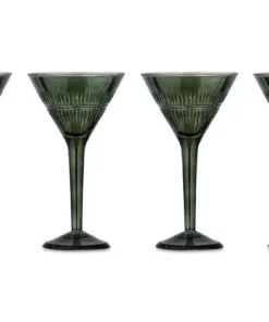 Nkuku Tableware Mila Cocktail Glass - Dark Emerald (Set Of 4)