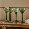 Nkuku Tableware Mila Cocktail Glass - Dark Emerald (Set Of 4)