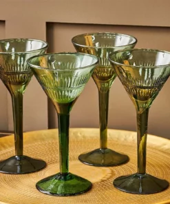 Nkuku Tableware Mila Cocktail Glass - Dark Emerald (Set Of 4)