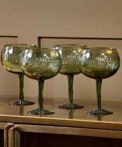 Nkuku Tableware Mila Gin Glass - Dark Emerald (Set Of 2)