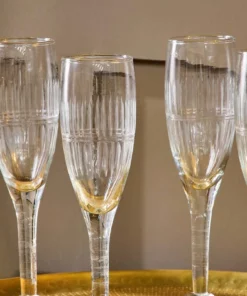 Nkuku Mila Tall Champagne Glass - Clear (Set Of 4) Tableware