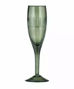 Nkuku Mila Tall Champagne Glass - Dark Emerald (Set Of 4) Tableware