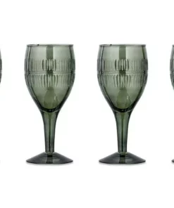 Nkuku Tableware Mila Wine Glass - Dark Emerald (Set Of 4)