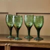 Nkuku Tableware Mila Wine Glass - Dark Emerald (Set Of 4)