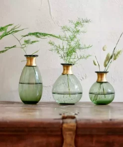 Nkuku Miza Mini Glass Vase - Green
