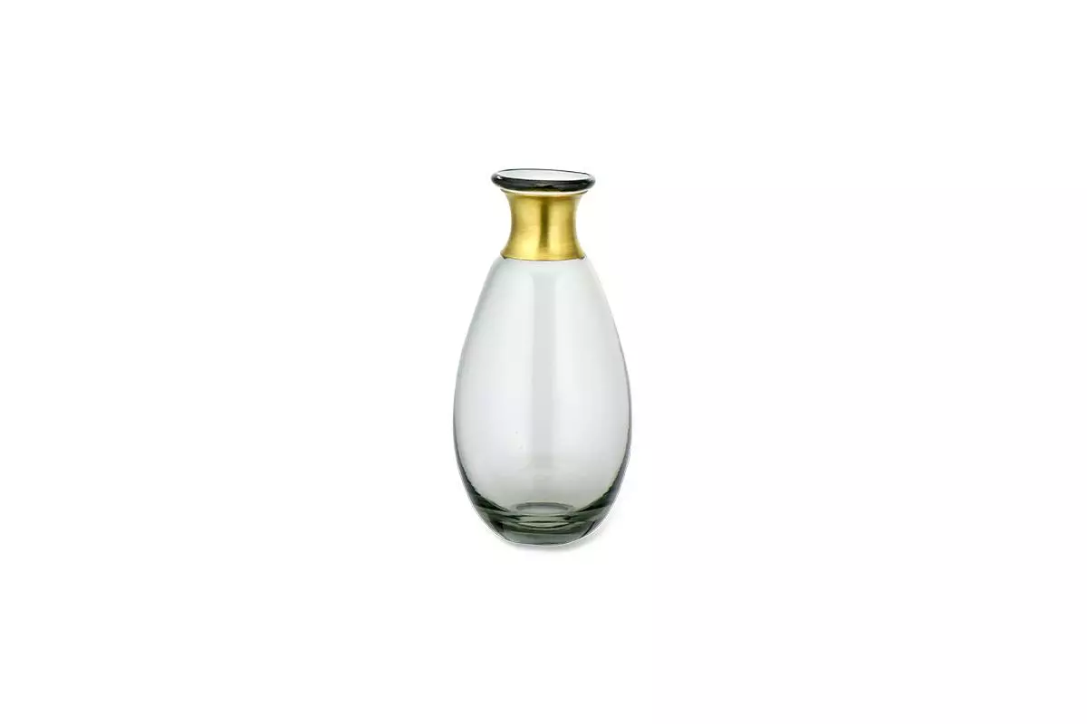 Nkuku Miza Mini Glass Vase - Smoke 7 Nkuku Miza Mini Glass Vase - Smoke