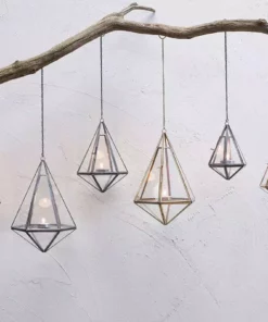 Nkuku Home Accessories Mokomo Hanging Lantern - Brass