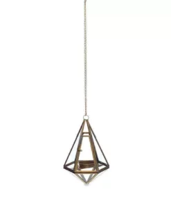 Nkuku Home Accessories Mokomo Hanging Lantern - Brass