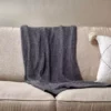 Nkuku Home Accessories Moss Stitch Cotton Throw - Charcoal