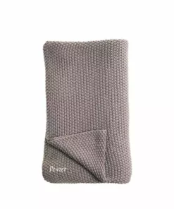 Nkuku Moss Stitch Cotton Throw - Pewter