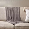 Nkuku Moss Stitch Cotton Throw - Pewter