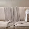 Nkuku Moss Stitch Cotton Throw - Stone Home Accessories