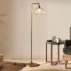 Nkuku New Arrivals Mulia Glass Floor Lamp - Antique Brass 2 Nkuku New Arrivals Mulia Glass Floor Lamp - Antique Brass