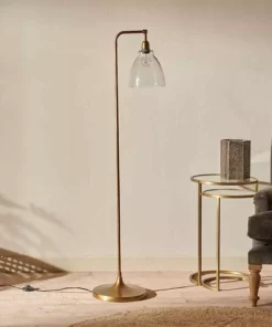Nkuku Muturi Glass Floor Lamp - Antique Brass New Arrivals