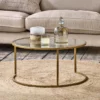 Nkuku Nakuru Iron & Glass Coffee Table - Brass Living Room