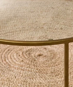 Nkuku Nakuru Iron & Glass Coffee Table - Brass Living Room