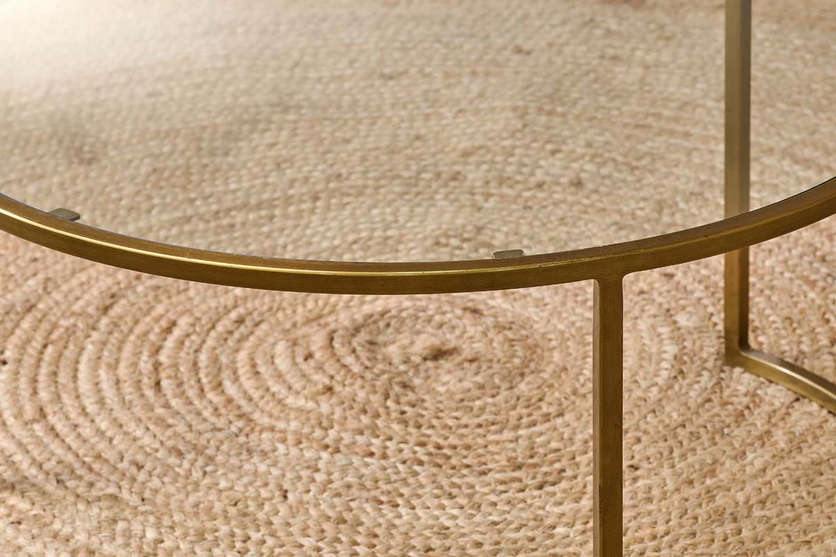 Nkuku Nakuru Iron & Glass Coffee Table - Brass Living Room 4 Nkuku Nakuru Iron & Glass Coffee Table - Brass Living Room