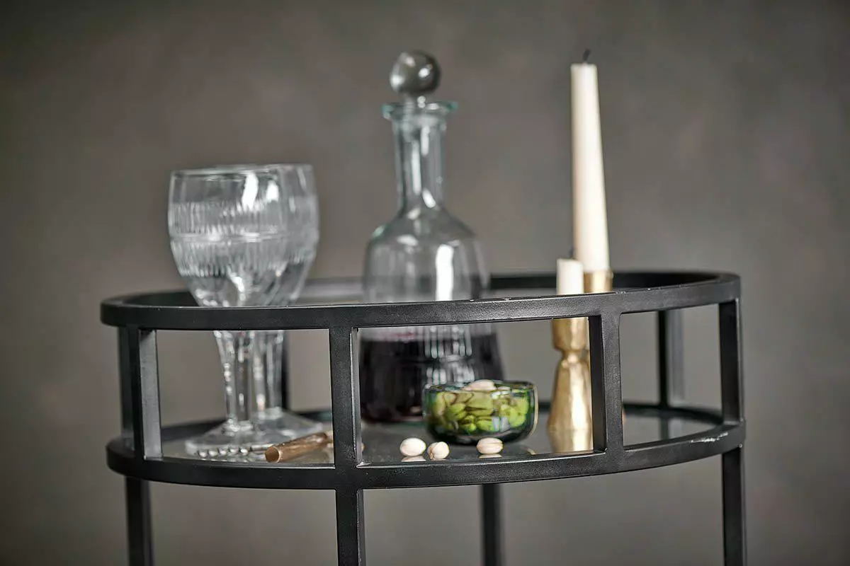 Nkuku Living Room Nakuru Iron & Glass Drinks Table 4 Nkuku Living Room Nakuru Iron & Glass Drinks Table
