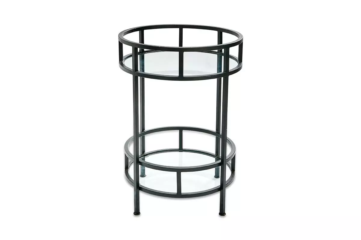 Nkuku Living Room Nakuru Iron & Glass Drinks Table 8 Nkuku Living Room Nakuru Iron & Glass Drinks Table