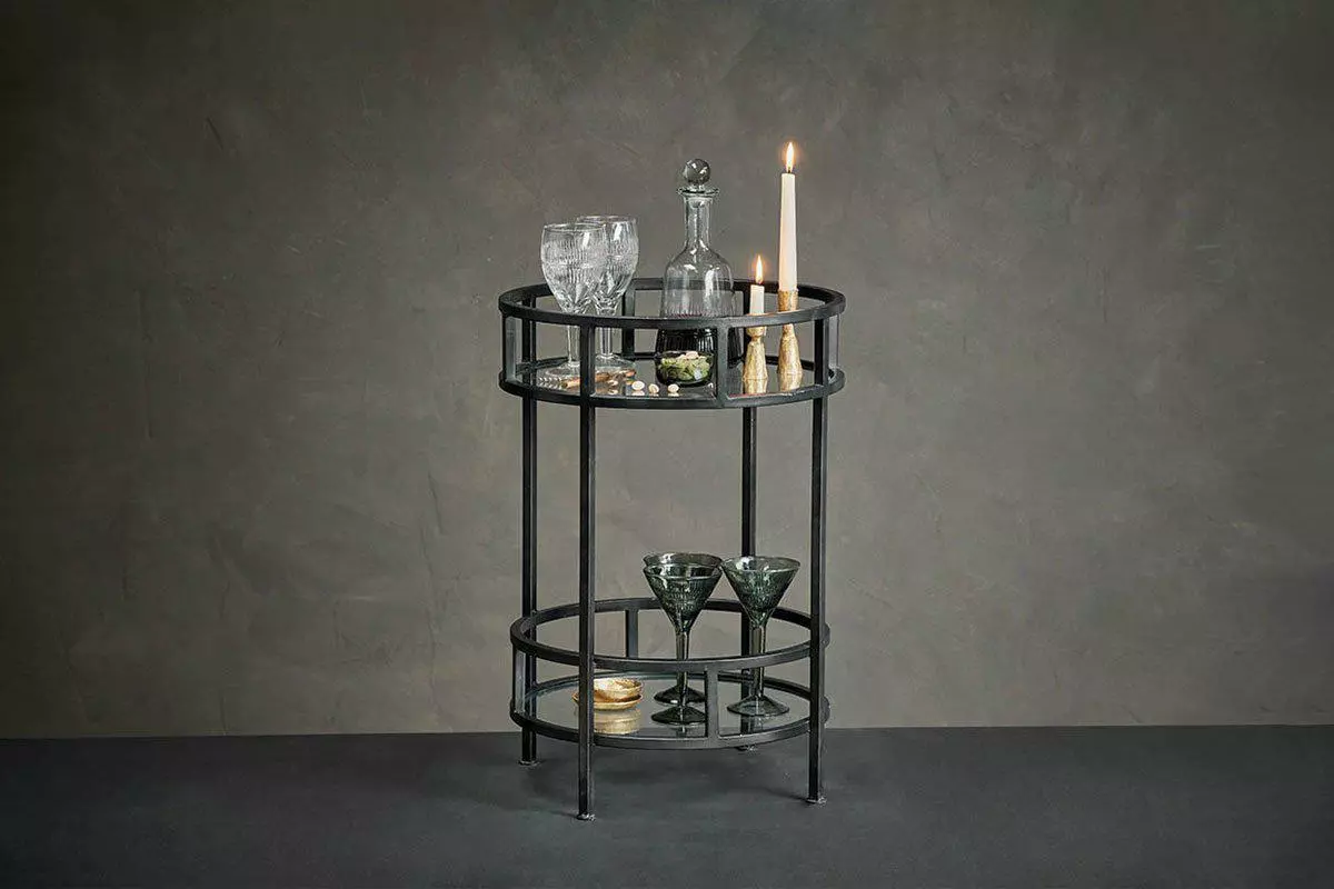 Nkuku Living Room Nakuru Iron & Glass Drinks Table 3 Nkuku Living Room Nakuru Iron & Glass Drinks Table